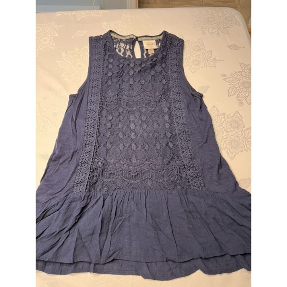 Knox Rose Navy Blue Lace Swing Tunic Top Sleeveless Women’s XS Boho